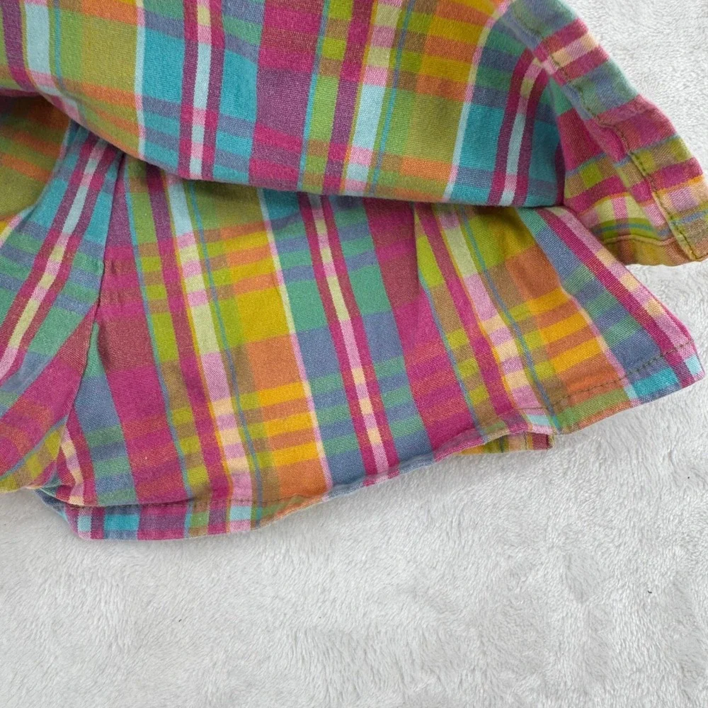 Vintage Hartstrings Plaid Skort Toddler Girls Size 3T Pockets Ribbon Tie Skirt